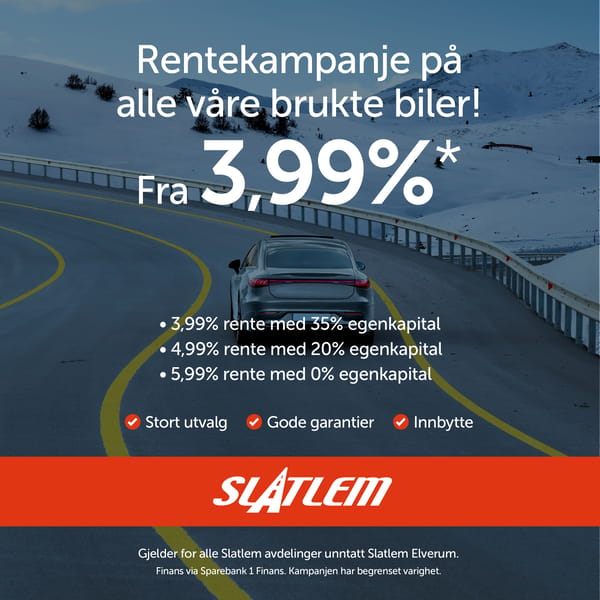 Rentekampanje på alle våre brukte biler Fra 3,99 % rente